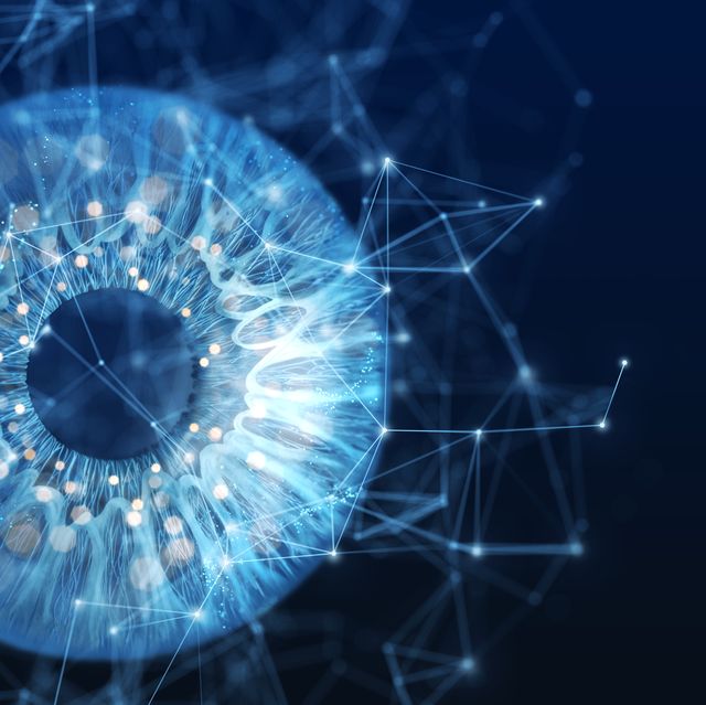 A futuristic cybernetic eye glows with neon blue circuitry, symbolizing advanced IT support and cybersecurity vigilance. The iris is composed of intricate digital circuits and data streams, resembling a high-tech scanning device. Around the eye, holographic interfaces display system diagnostics, security alerts, and network connections. The background is dark with a sleek, metallic texture, enhancing the sci-fi aesthetic. A faint reflection of binary code and encryption keys can be seen in the eye’s lens, emphasizing the theme of digital protection and technological oversight. The overall look is a fusion of human perception and artificial intelligence, representing the ever-watchful nature of IT security.